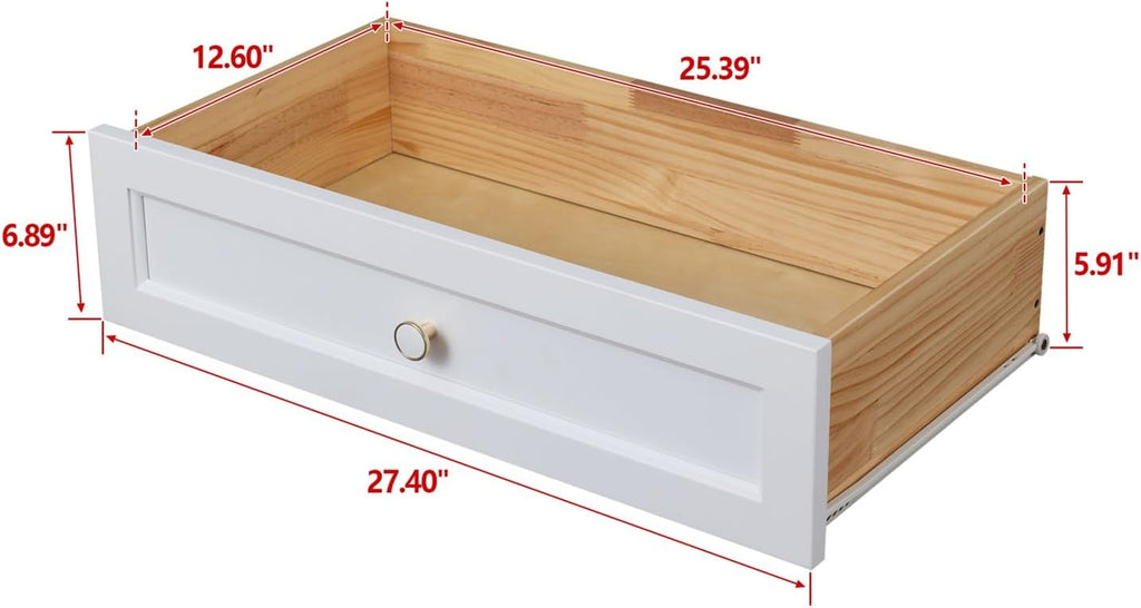 White Solid Wood Drawer Dresser V92774