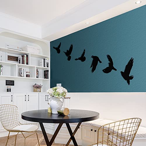 Black Birds Metal Wall Decor Set of 6 V202755