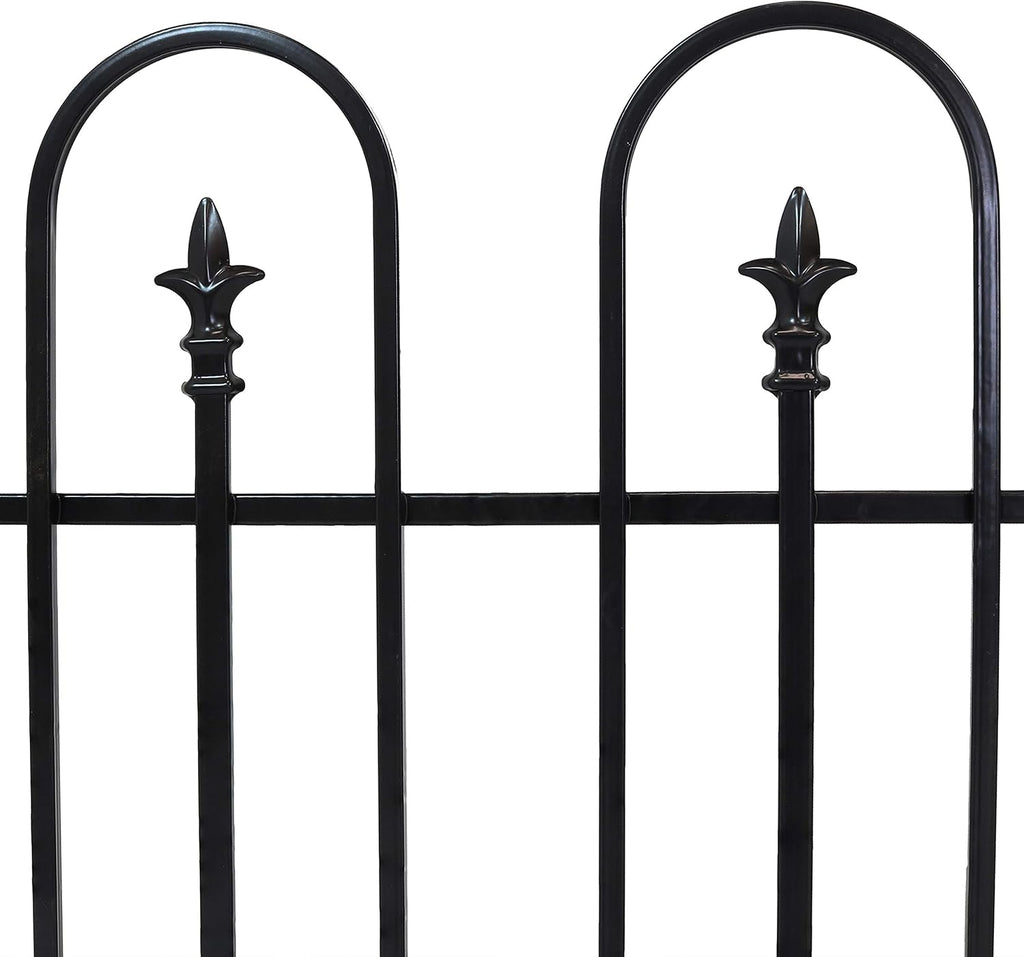Black Steel Decorative Metal Garden Fence Panels and 3 Posts H793