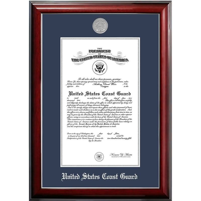 8x10 Certificate Classic Mahogany Frame with Silver Medallion W203192