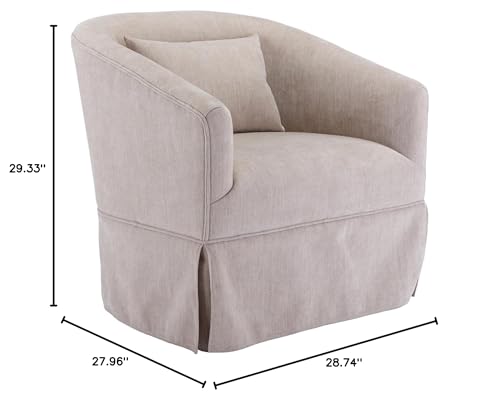 Blue Swivel Accent Chairs Set of 2 Linen Fabric L62511