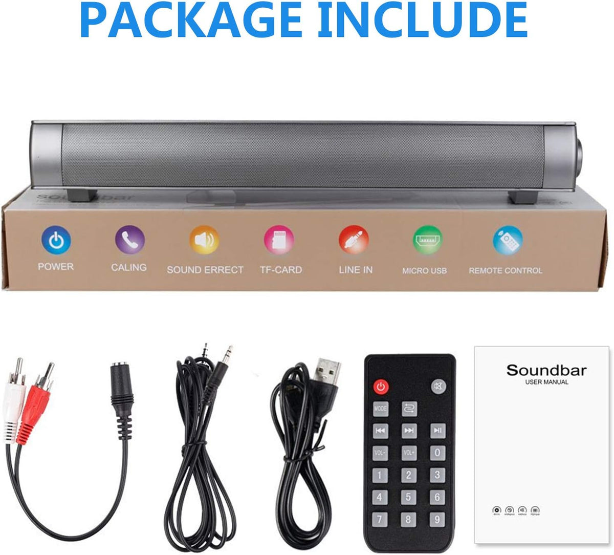 Wired and Wireless Bluetooth Sound Bar with Mic, Pack of 2 Q530