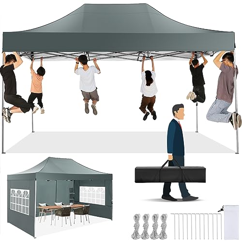 10x20 Heavy Duty Pop up Canopy with 6 sidewalls, Waterproof Outdoor Tent G933225