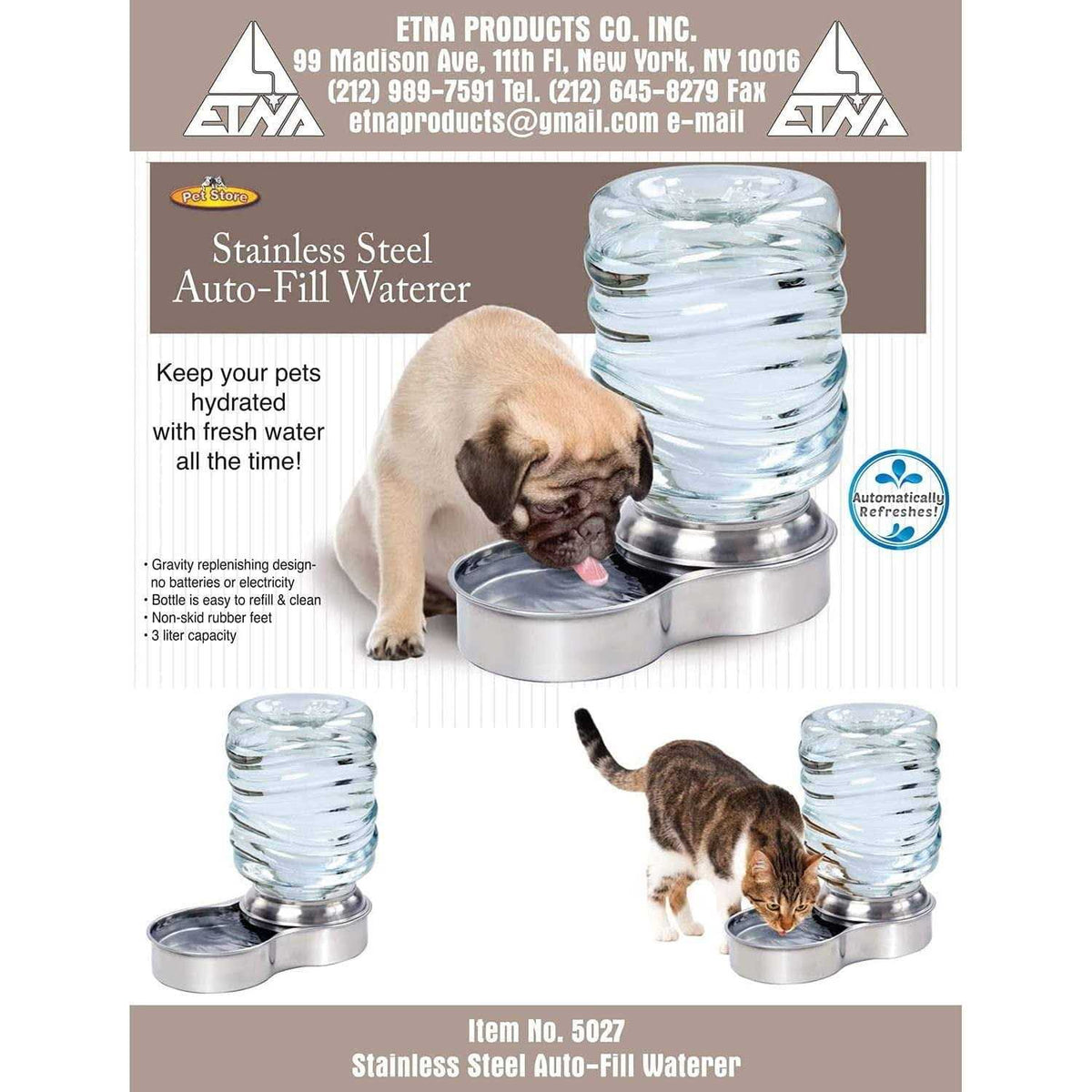 Stainless Steel Pet Water Fountain Bowl N2274