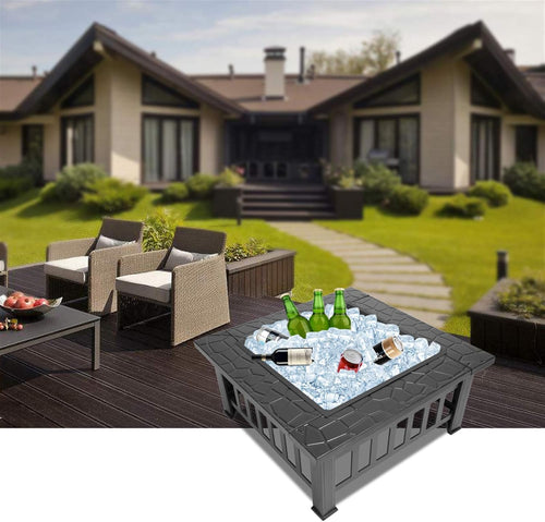 32 Wood Fire Pit with Spark Screen Cover J19836