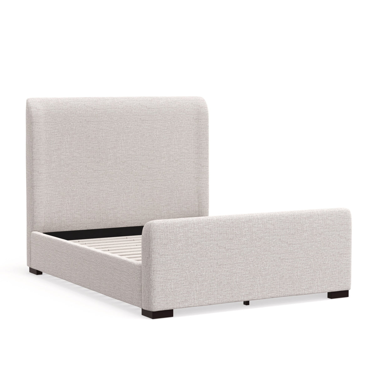 Beige Upholstered Queen Platform Bed Q2347