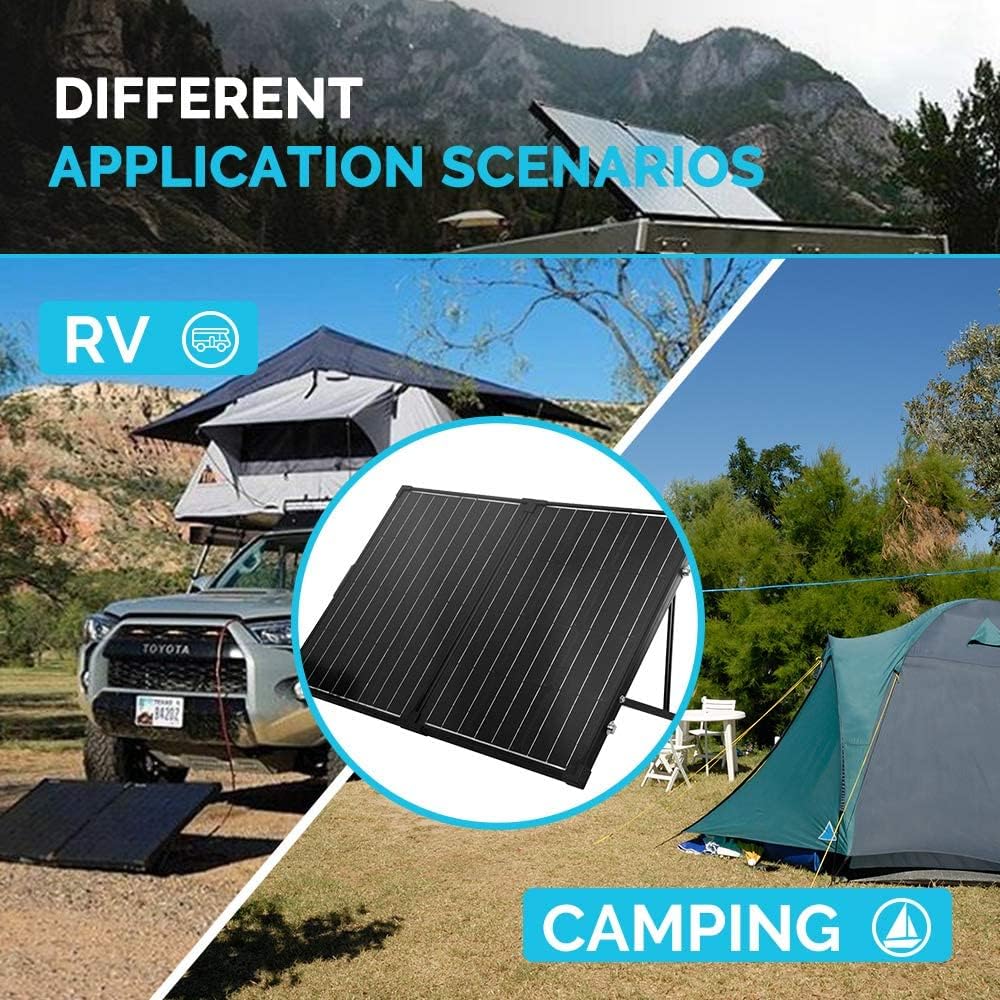 100 Watt 12 Volt Monocrystalline Portable Foldable Solar Panel Suitcase H94282