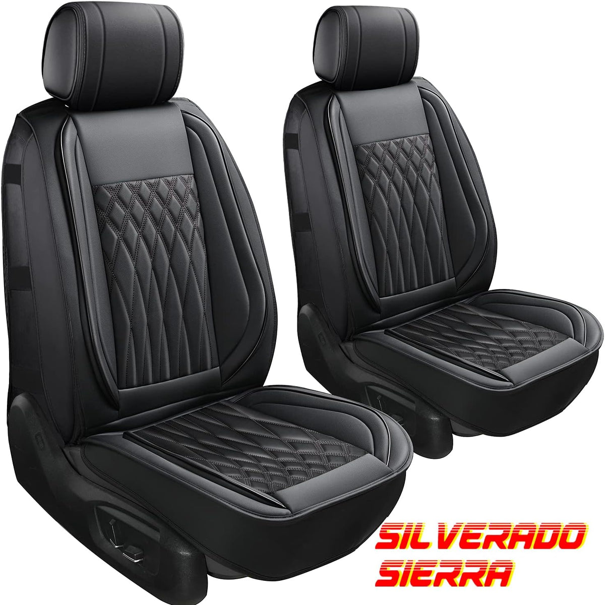1 Pair Black Waterproof Leather Seat Covers L5971