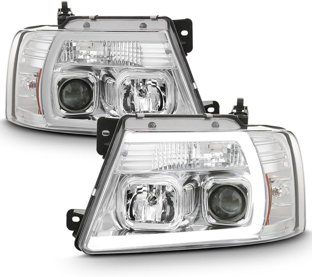 For 2004-2008 Ford F150 Black LED Projector Headlights Set Left+Right G125502