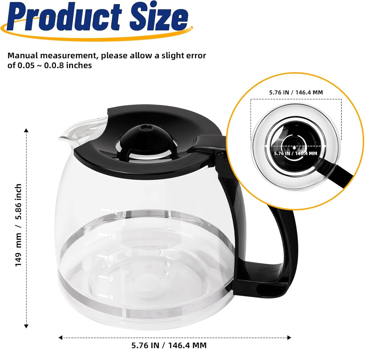 12-Cup Glass Coffee Carafe Q84439