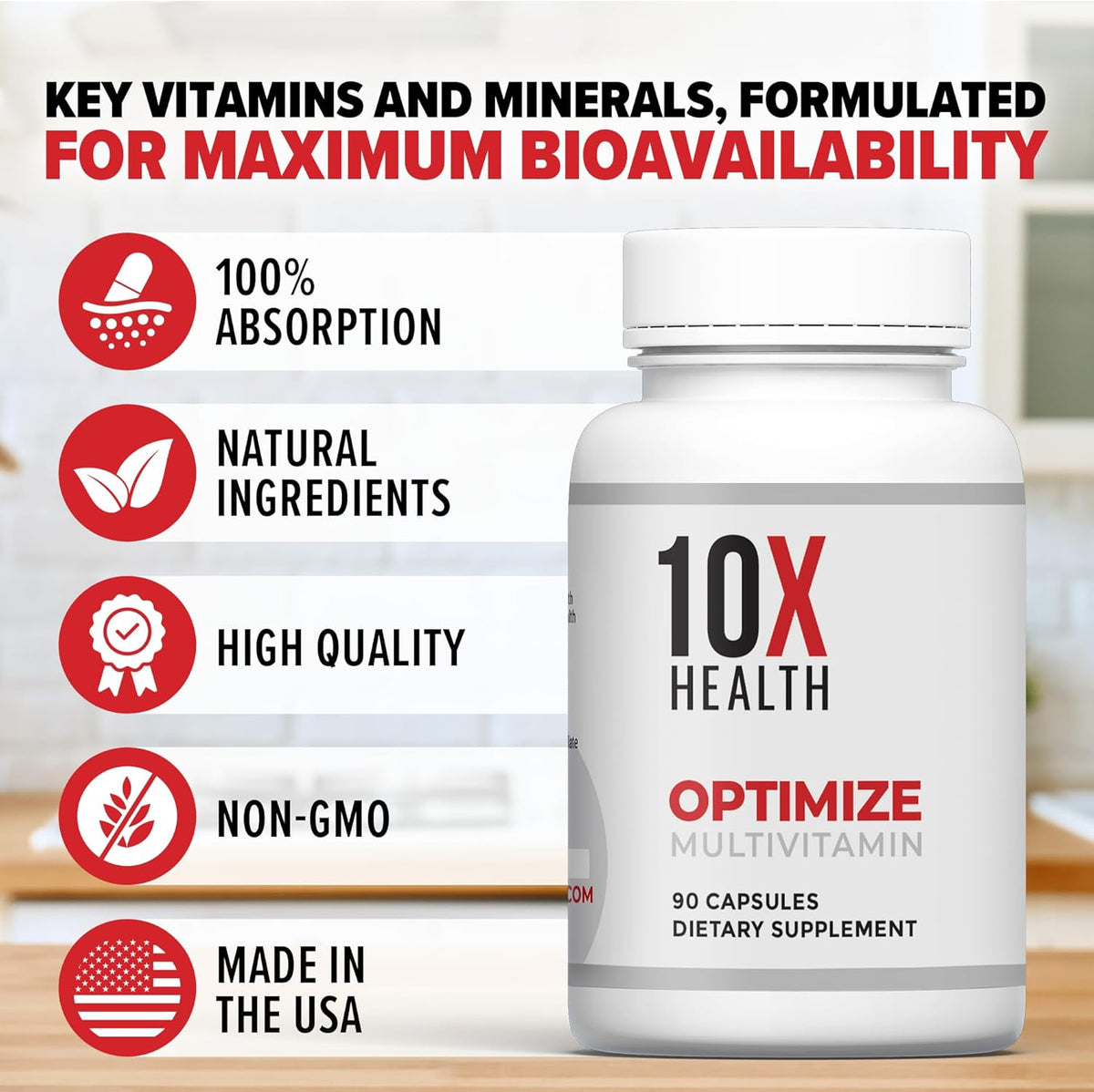 90 Capsules Multivitamin with B Complex, Magnesium, Zinc K3689