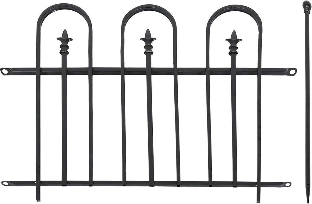 Black Steel Decorative Metal Garden Fence Panels and 3 Posts H793
