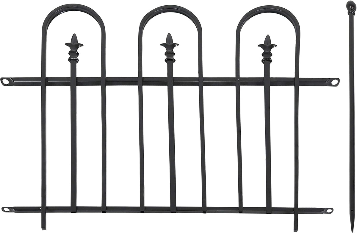 Black Steel Decorative Metal Garden Fence Panels and 3 Posts H793