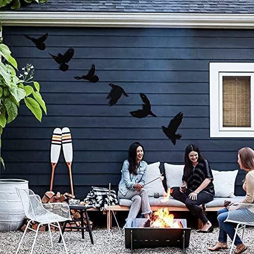 Black Birds Metal Wall Decor Set of 6 V202755