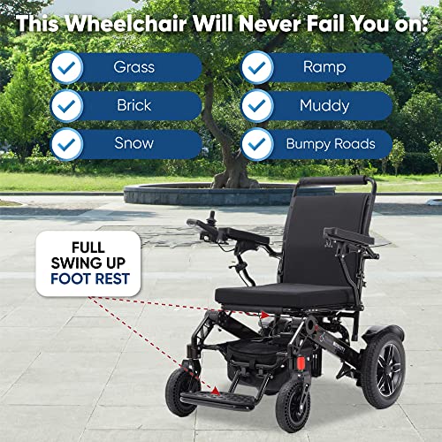 Lightweight Fold Electric Wheelchair (Blue, 17 Inches Seat Width) N450551