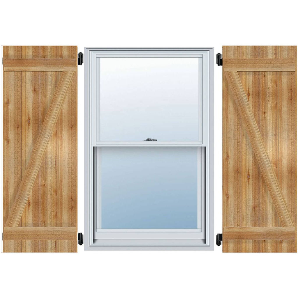 Rough Sawn Western Red Cedar Board-n-Batten Shutters N688