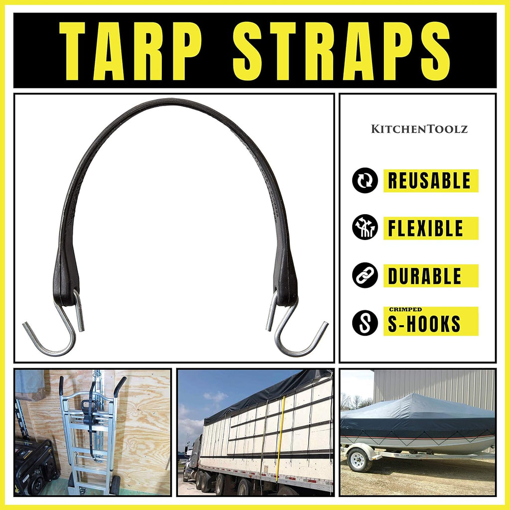 Pack of 50 41 inch Rubber Bungee Cords with Metal S Hooks L8720
