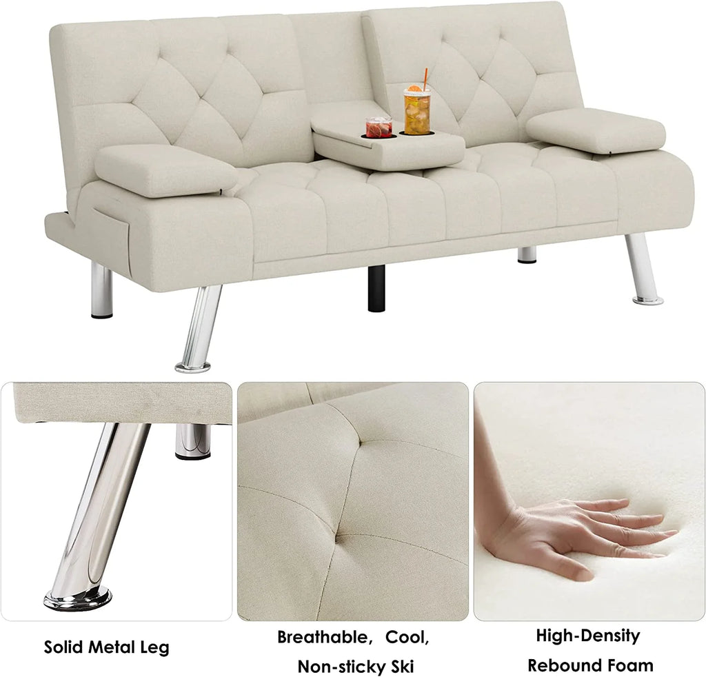 Gray Convertible Futon Sofa Bed Z579004
