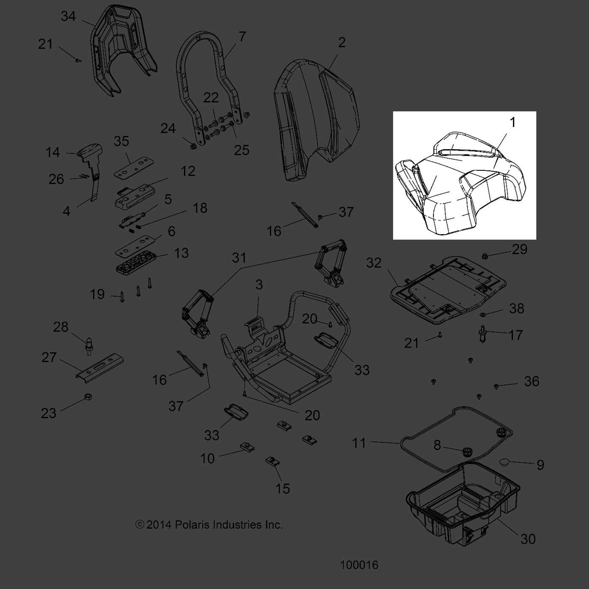 Passenger Seat Base for Sportsman 850 C3820