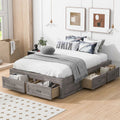 Full Size Wood Captain Bed with 6 Storage Drawers L245
