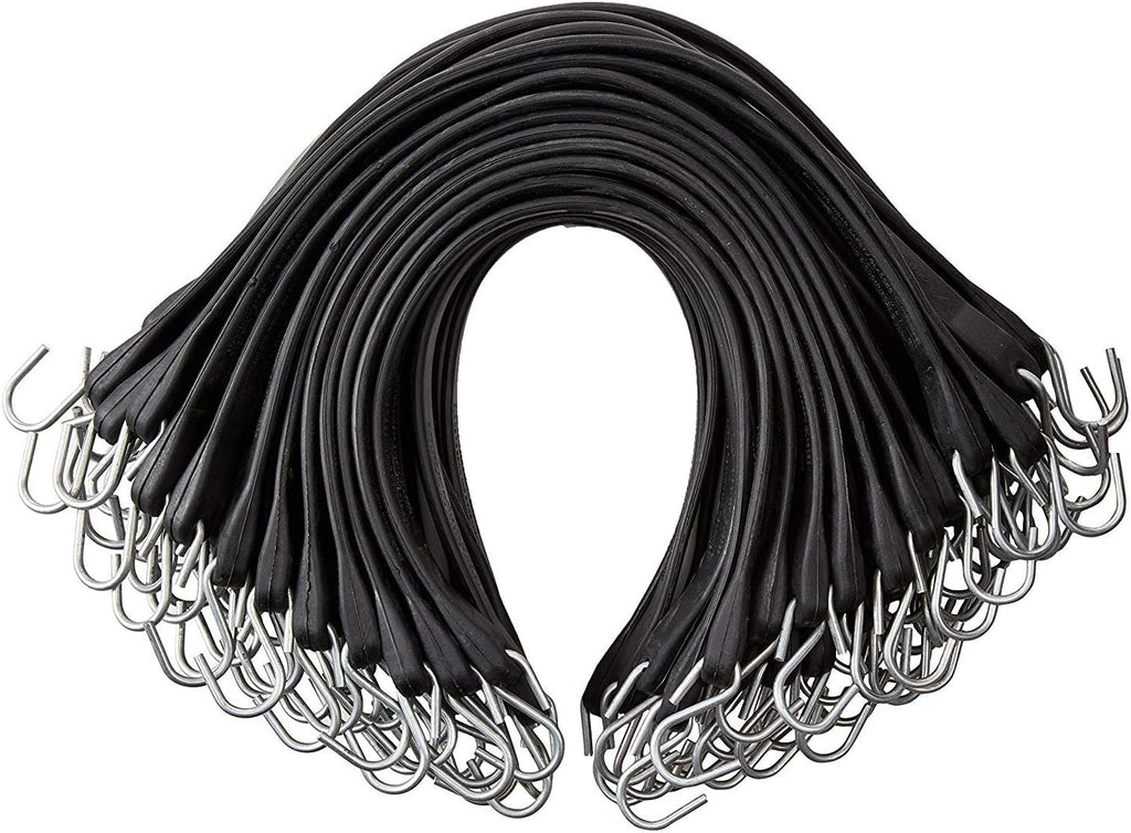 Pack of 50 41 inch Rubber Bungee Cords with Metal S Hooks L8720