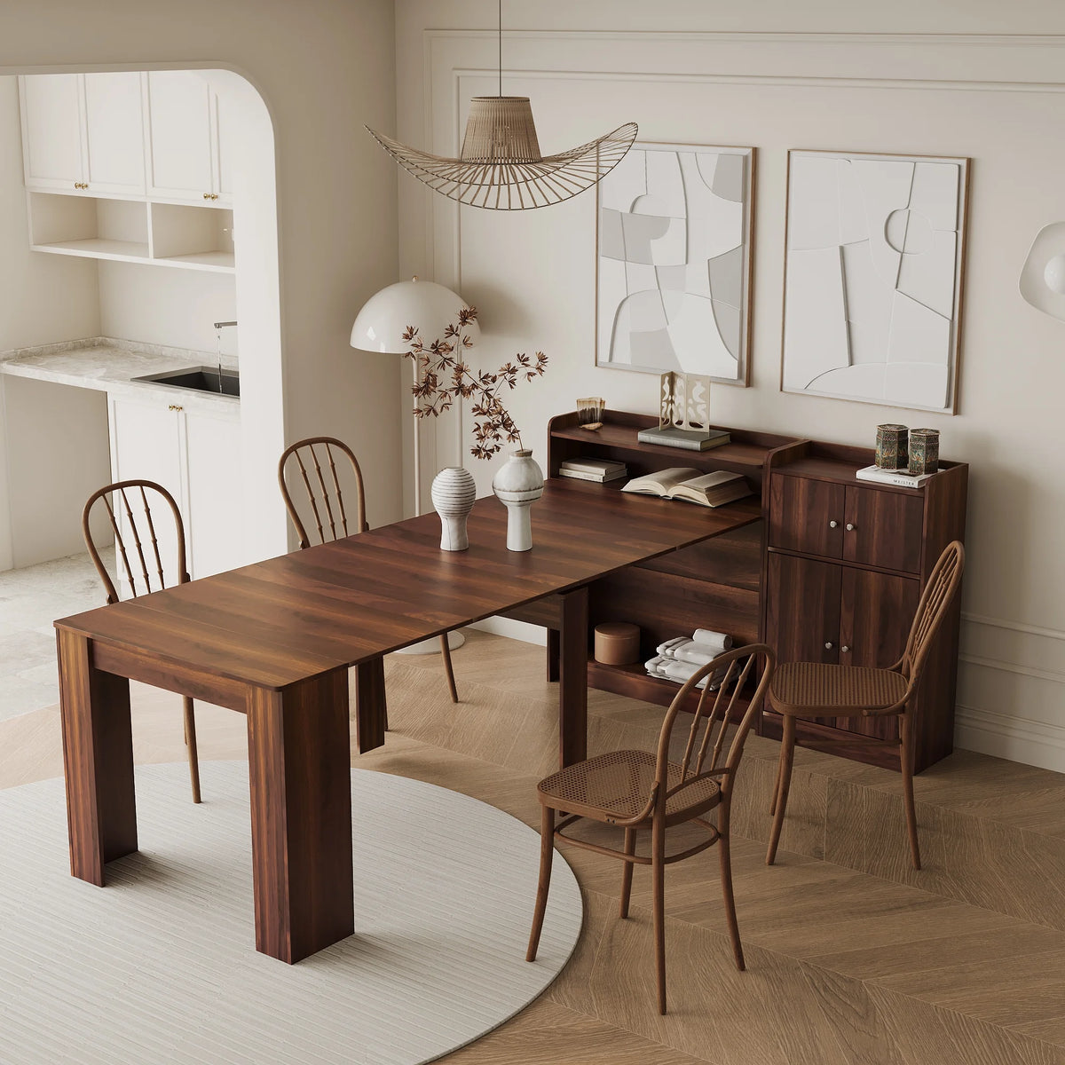 Extendable Dining Table with Storage N369
