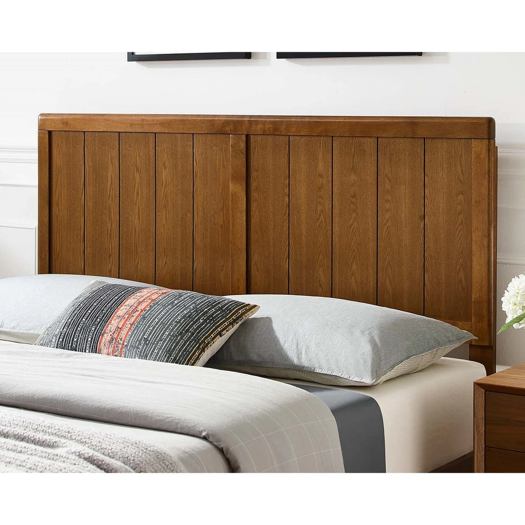 Queen Size Walnut Wooden Headboard T560996