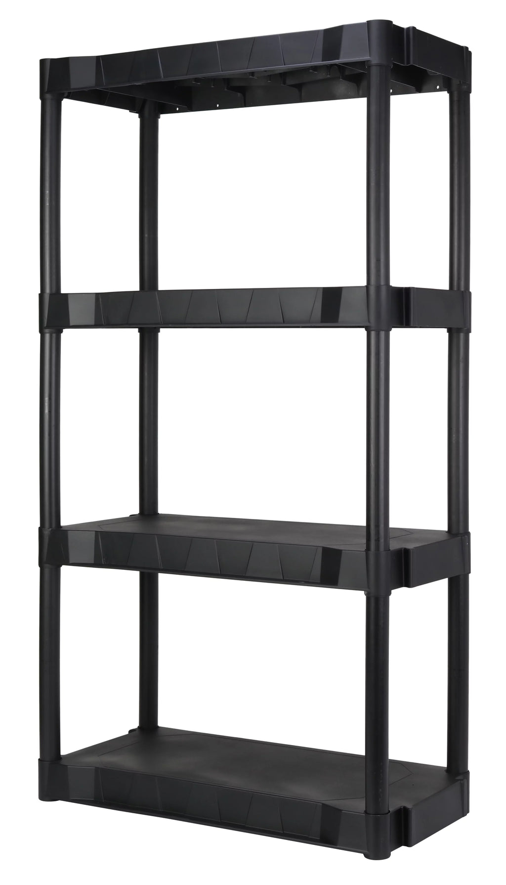 Plastic 4-Tier Storage Shelves Black W243