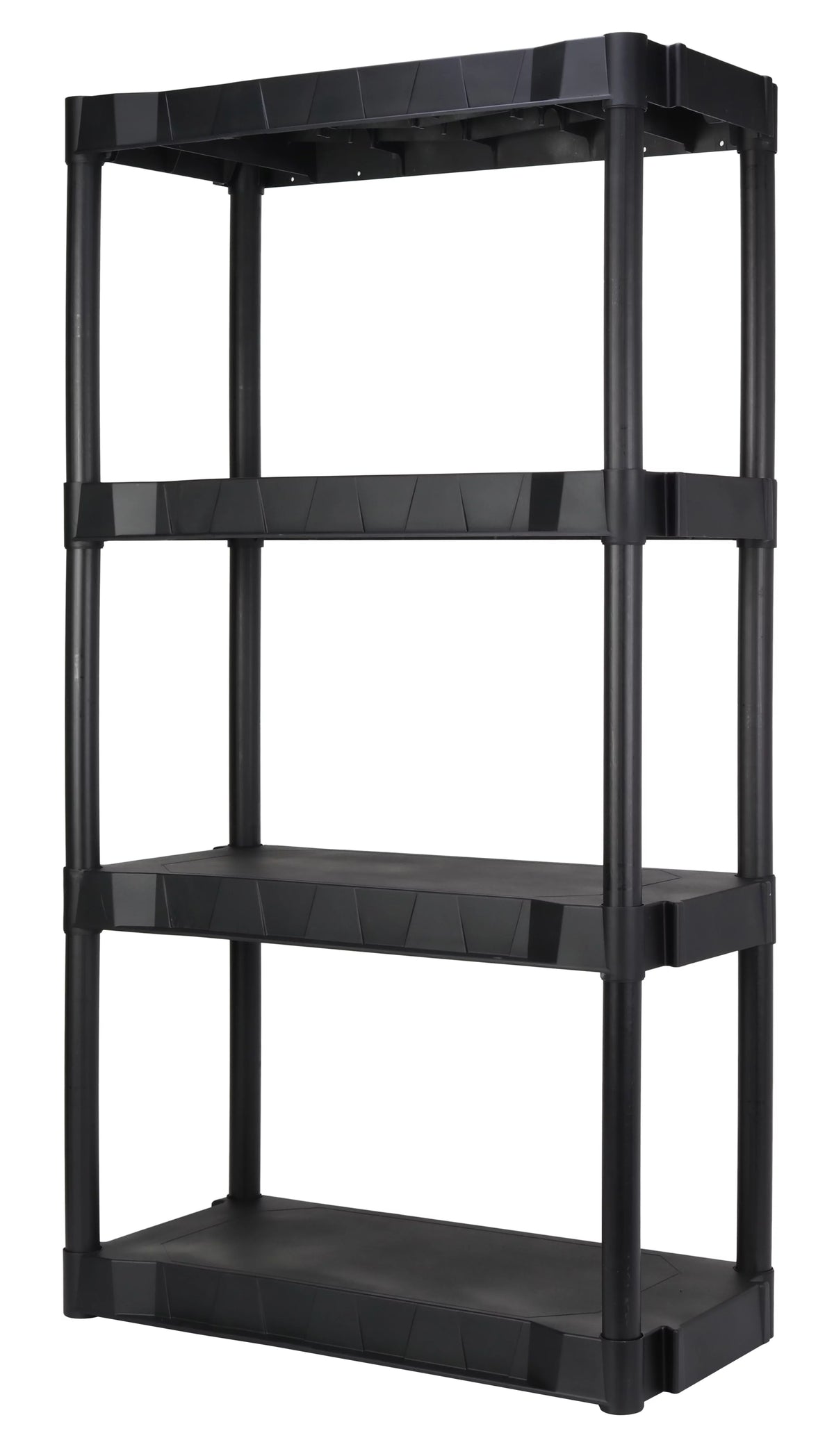 Plastic 4-Tier Storage Shelves Black W243