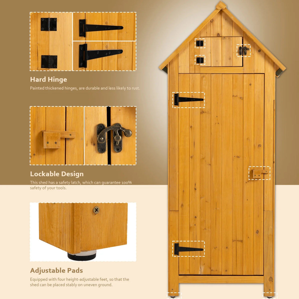 Outdoor Storage Cabinet Wooden Garden Shed R205710