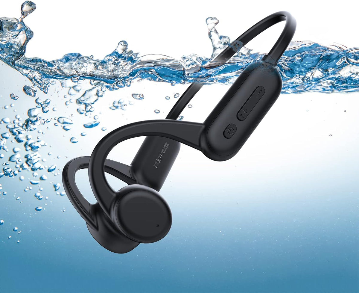 IPX8 Waterproof Bluetooth Open Ear Headphones with Microphones, 8G Memory D333995