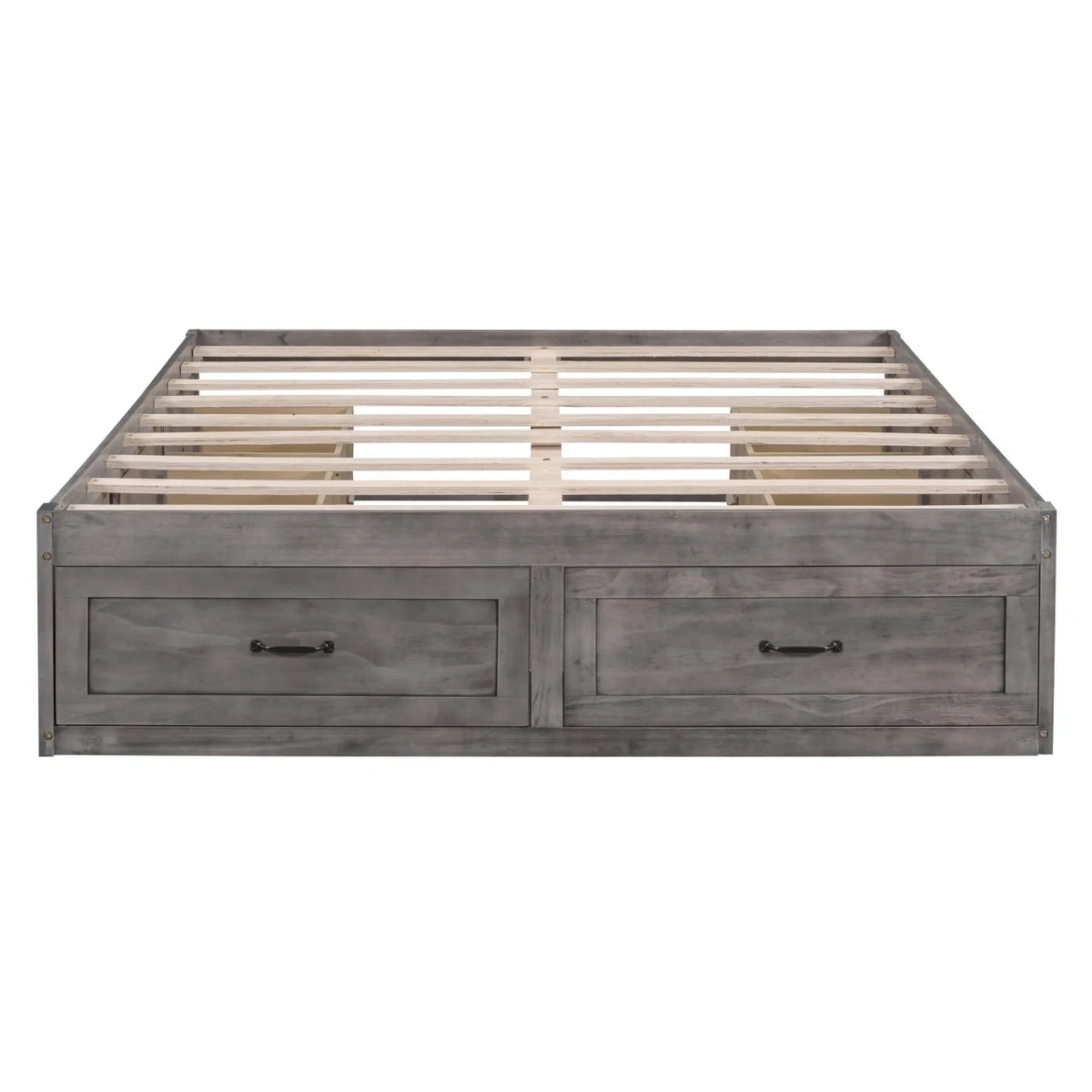 Full Size Wood Captain Bed with 6 Storage Drawers L245