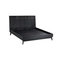 Queen Platform Bed Frame in Black Brushed Oak Wood L120601