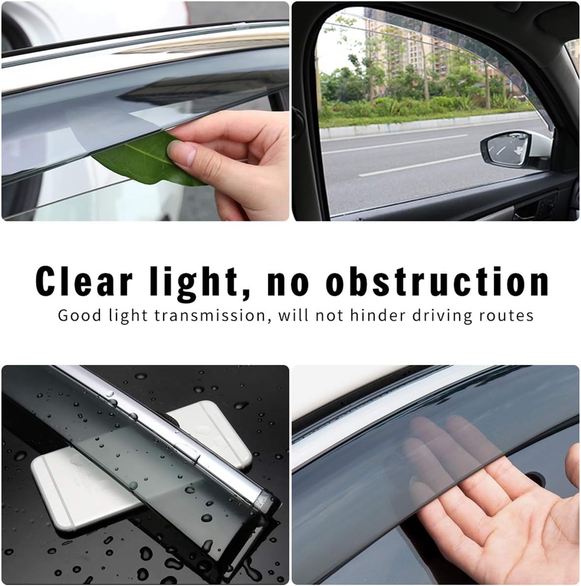 Smoke Tape-On Side Window Deflectors for A6L 2005-2011 J175