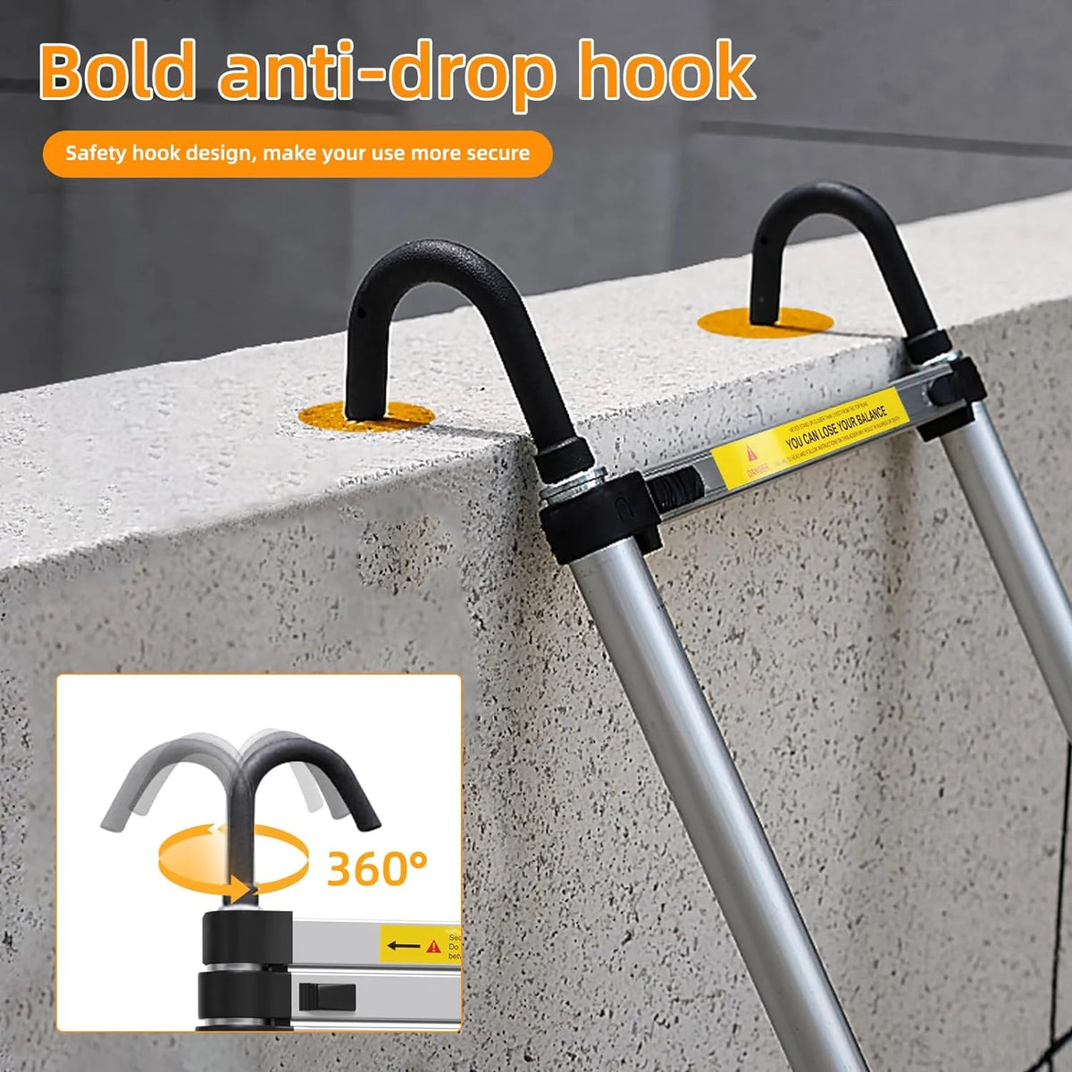 10.5ft Aluminum Telescoping Ladder with Hook B2995
