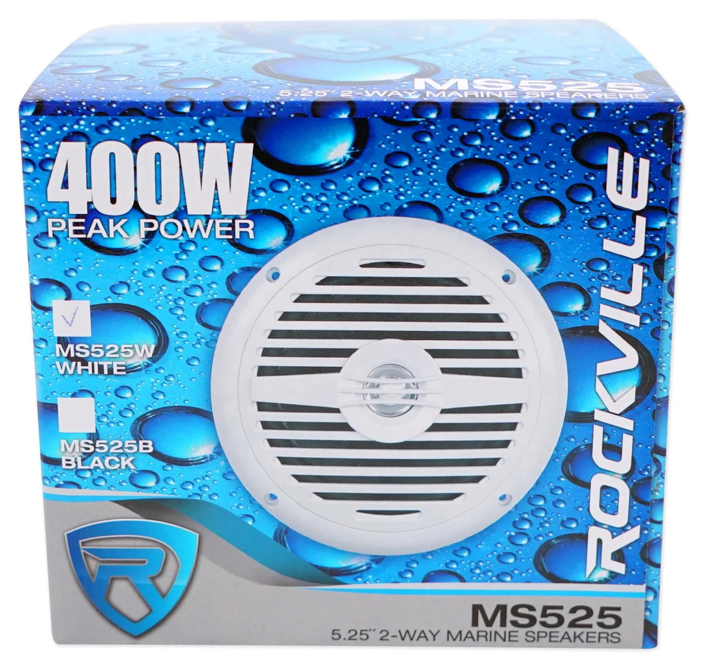 200 Watt Waterproof Marine Boat Speakers 2-Way White V5685