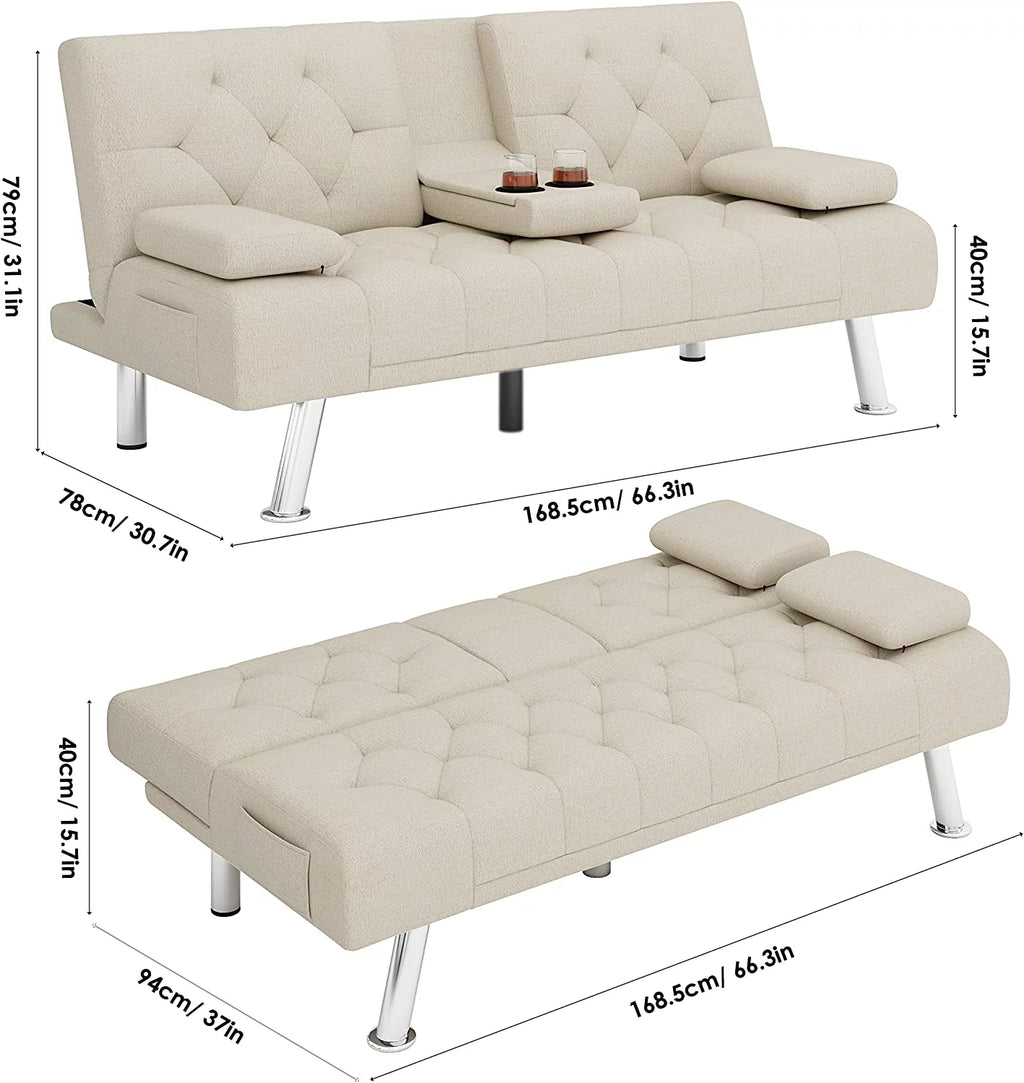 Gray Convertible Futon Sofa Bed Z579004