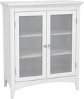 White 2-Door Wooden Floor Cabinet with Adjustable Shelves I326