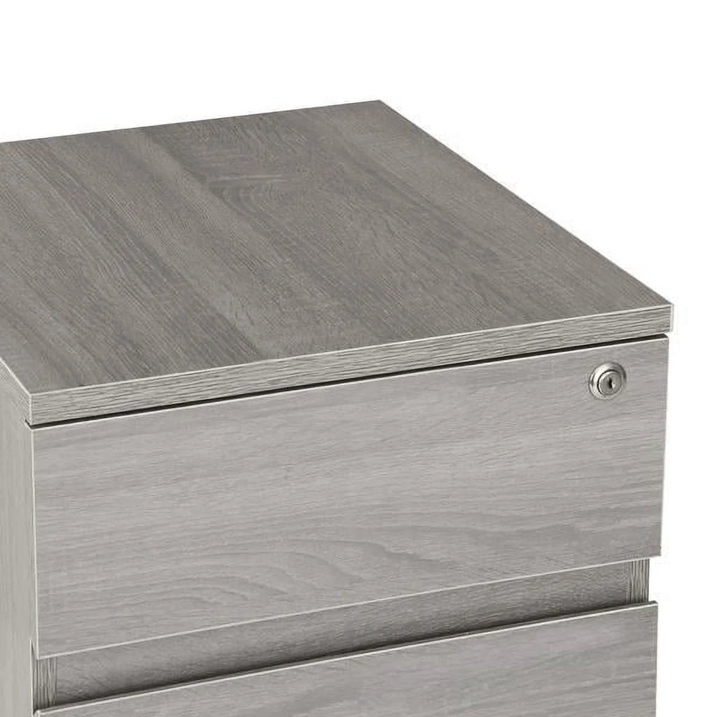 Grey Two Drawer Vertical Filing Cabinet with Lock J92580