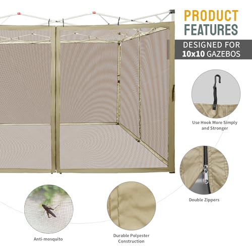 10 x 10 Pop Up Canopy Mosquito Net Sidewall with Zipper 4 Packs Blue Q5349