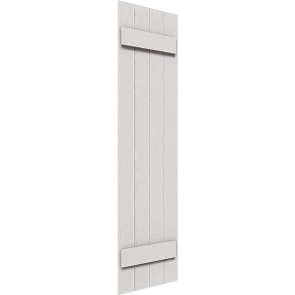 Rustic Four Board Joined Board-n-Batten Faux Wood Shutters (Per Pair) W64389