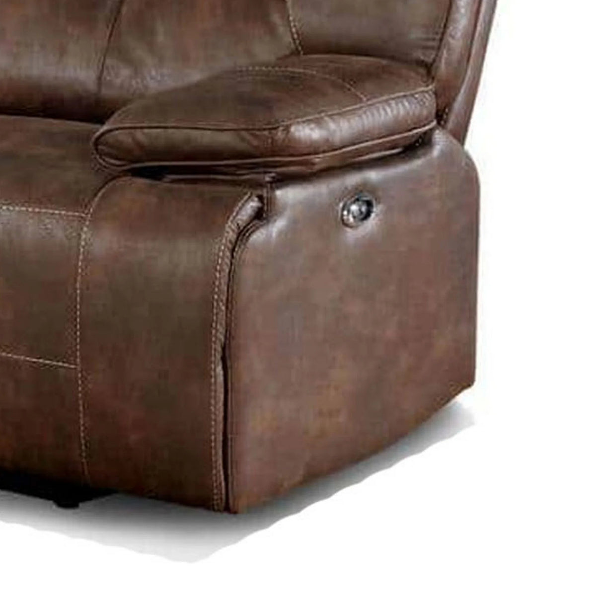 Brown Reclining Sofa with USB Port D164