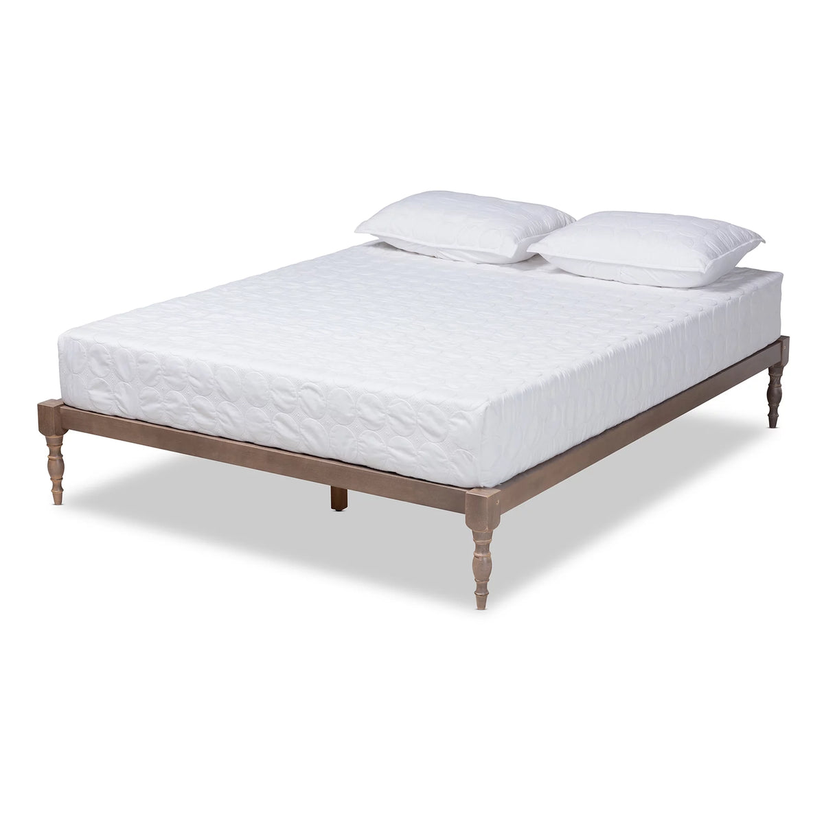 Walnut Brown Wood Full Size Platform Bed Frame G797