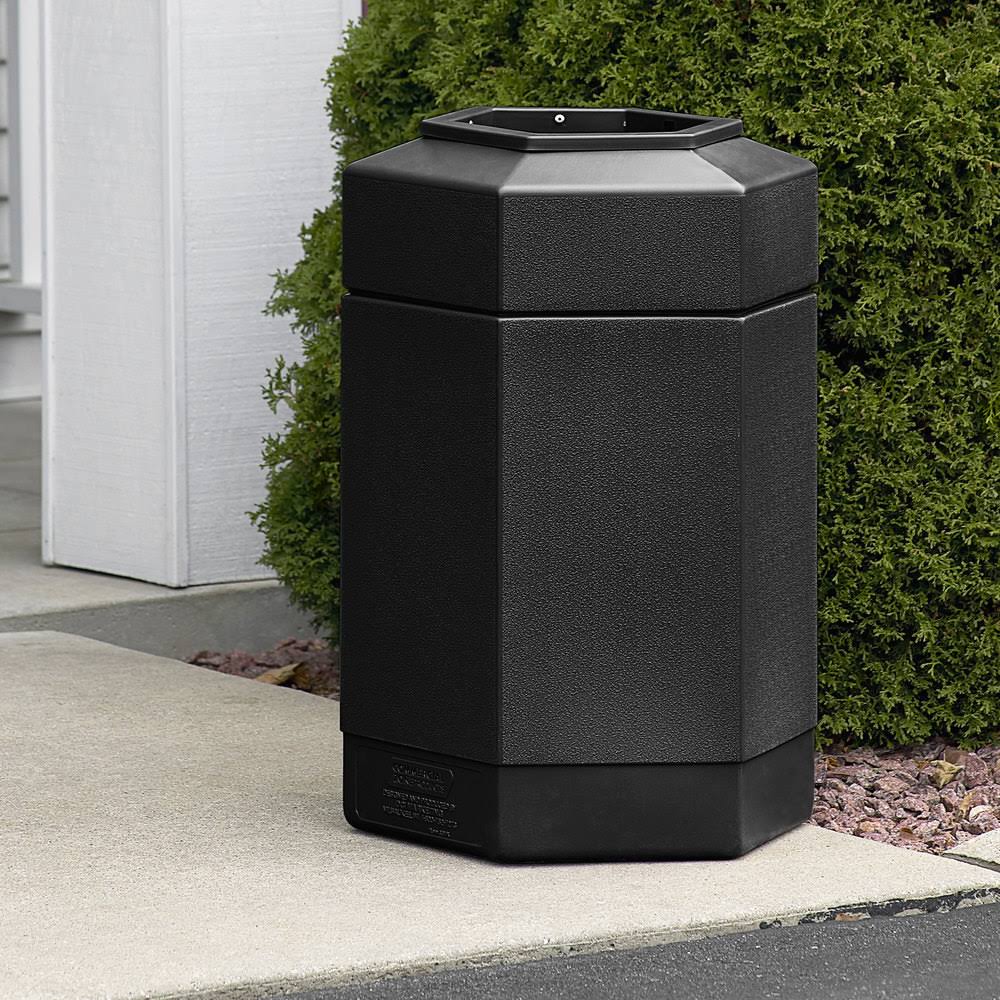 30-Gallon Hex Waste Container Black Y5930