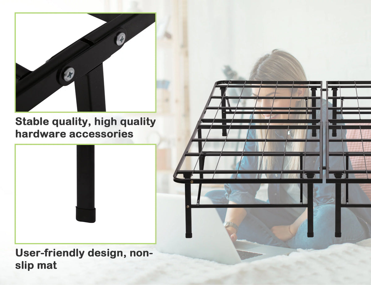 Foldable Twin Bed Frame 150LBS Capacity Heavy Duty G749