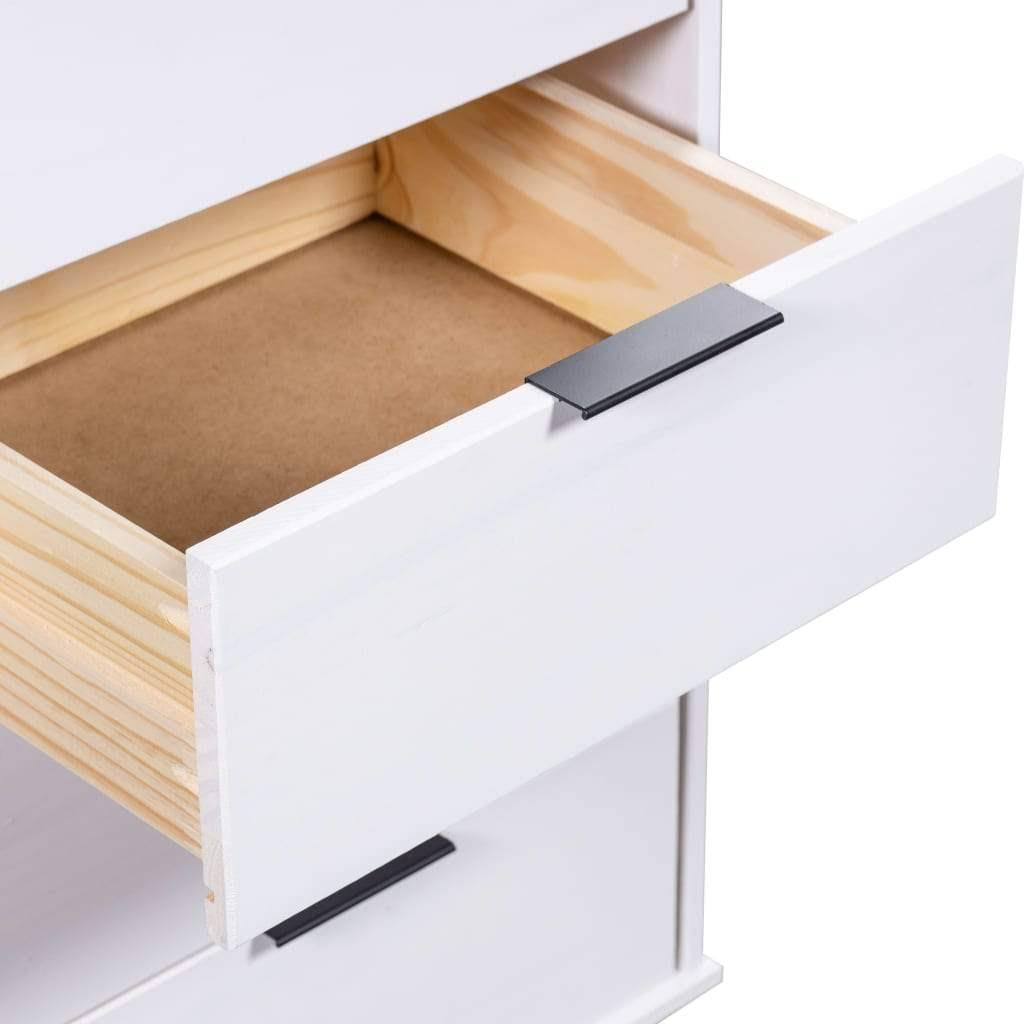 Drawer Cabinet Gray Solid Pine Wood L8655