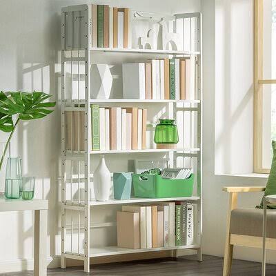 White Solid Wood Etagere Bookcase H215010