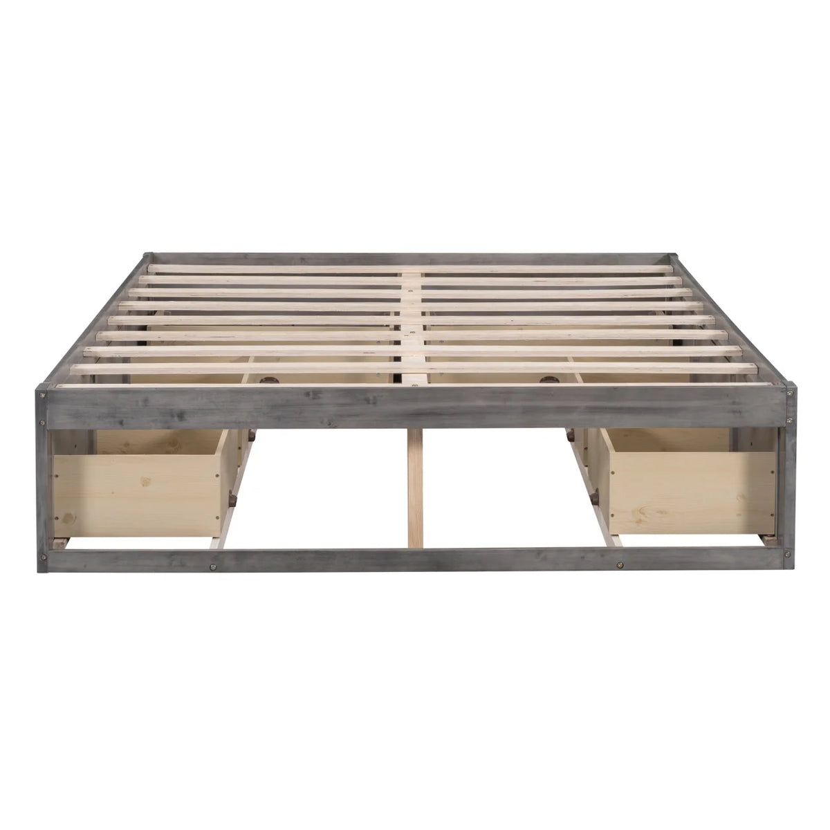 Full Size Wood Captain Bed with 6 Storage Drawers L245