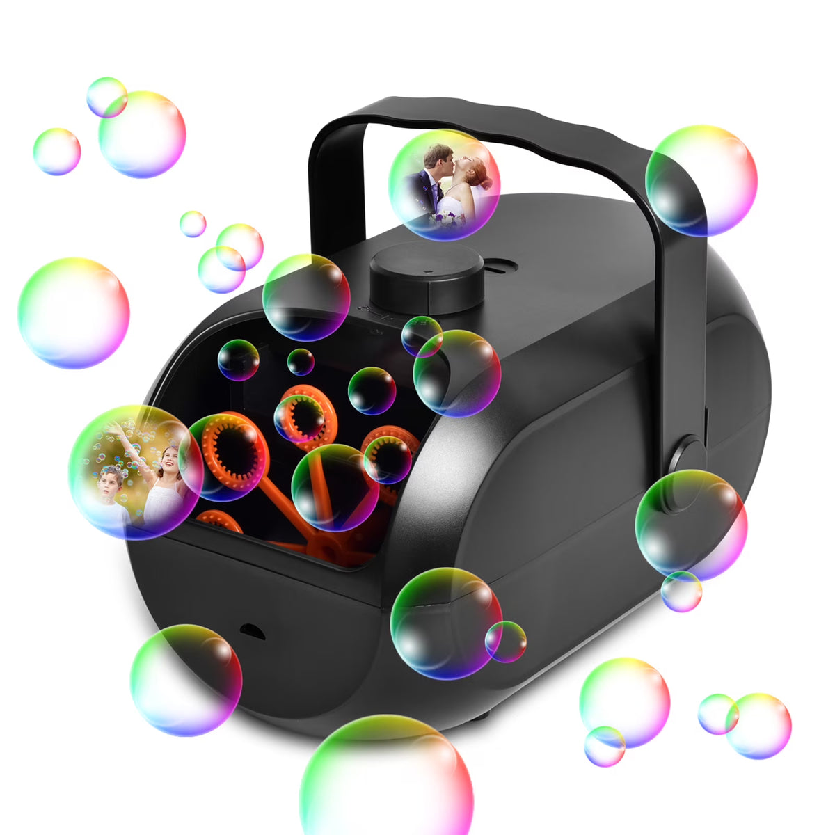 Portable Automatic Bubble Maker with 6 Bubble Wands N964466