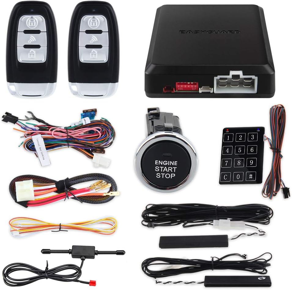 Smart Key PKE Car Alarm System Passive Keyless Entry Auto Start Engine Start Stop Button Touch Password Keypad J957543